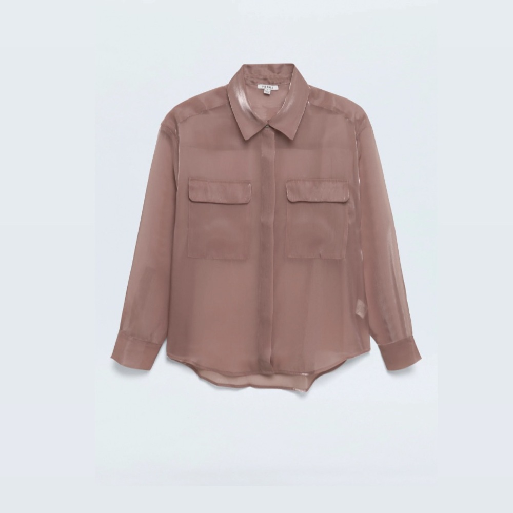 Pistola Miranda Sheer Shirt - Pink Plum - Picture 5 of 5